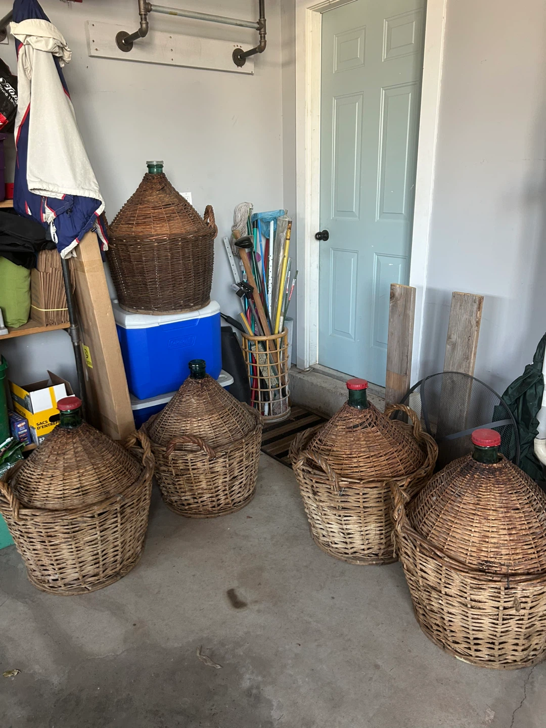 Demijohn Bottles fully Wicker Wrapped