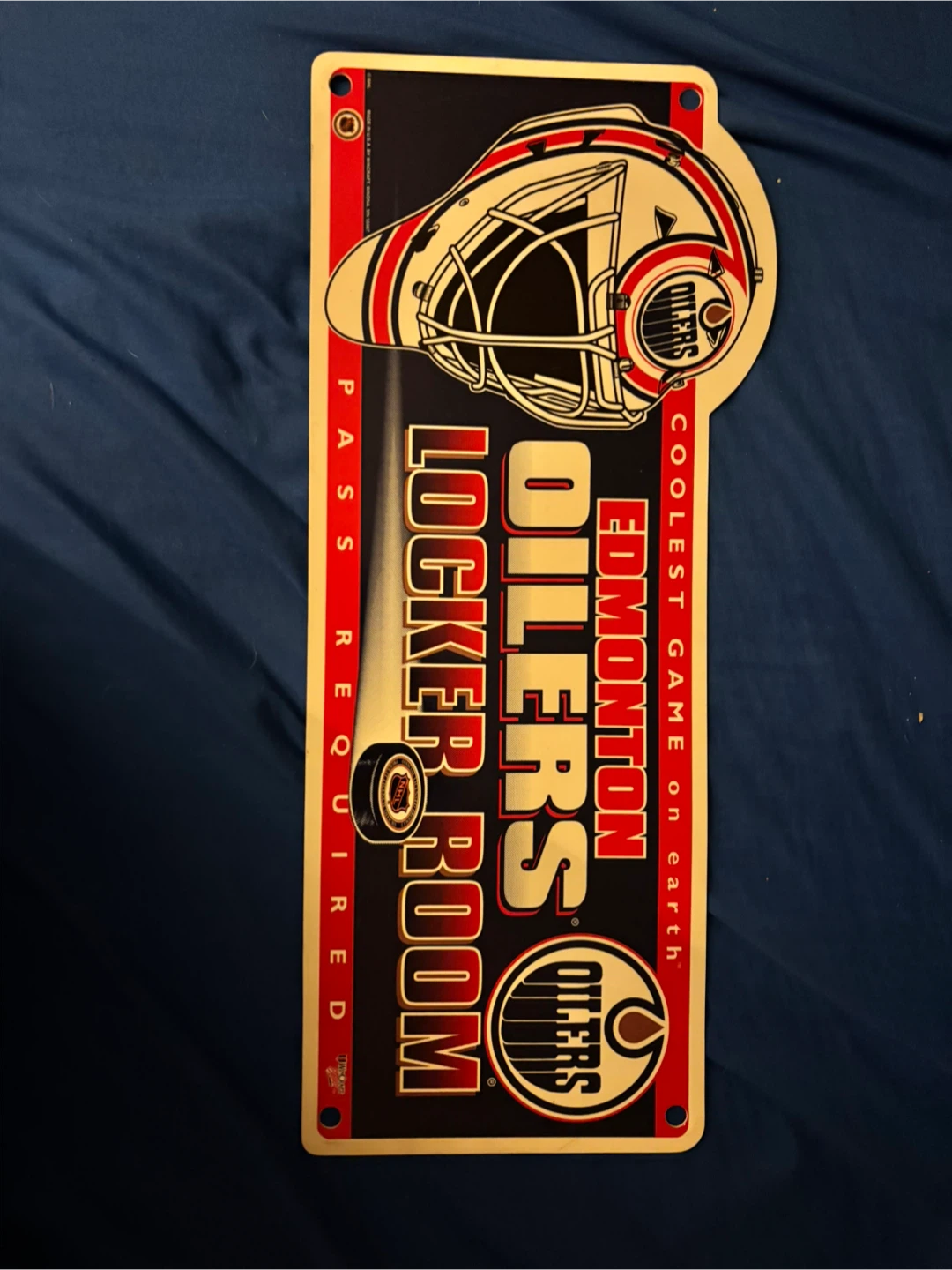Edmonton Oilers Locker Room Metal Sign