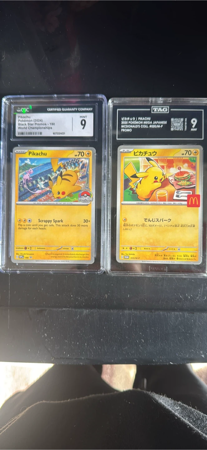 Pikachu Pokemon CGC 9 & TAG 9 McDonald's Promo Cards