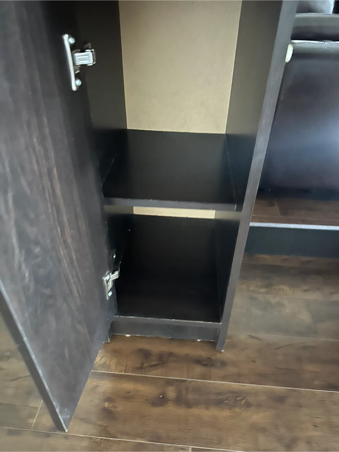 Dark Brown Desk with Drawers and Cabinet - photo 3