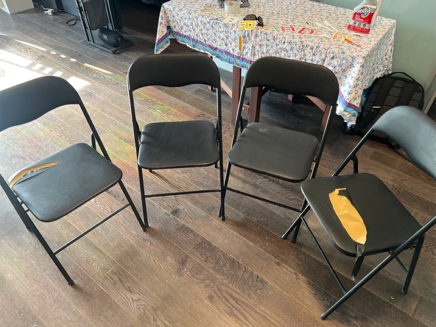 Black Folding Chairs (Set of 4)