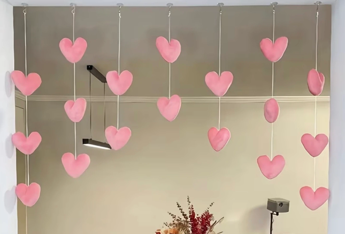 FREE - Pink Heart plush decor - 7 sets, 18 pieces of heart
