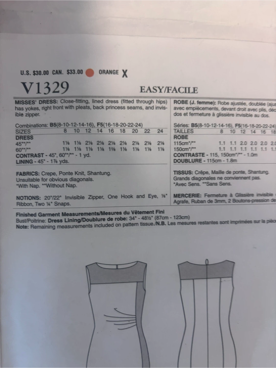 Vogue Dress Pattern - UNCUT - Size 8-16 - photo 2