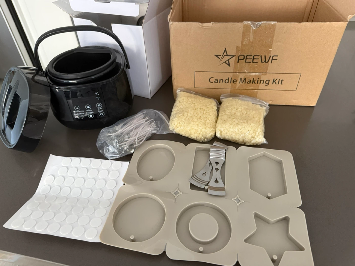 PEEWF Candle Making Kit with Wax Melter and Molds