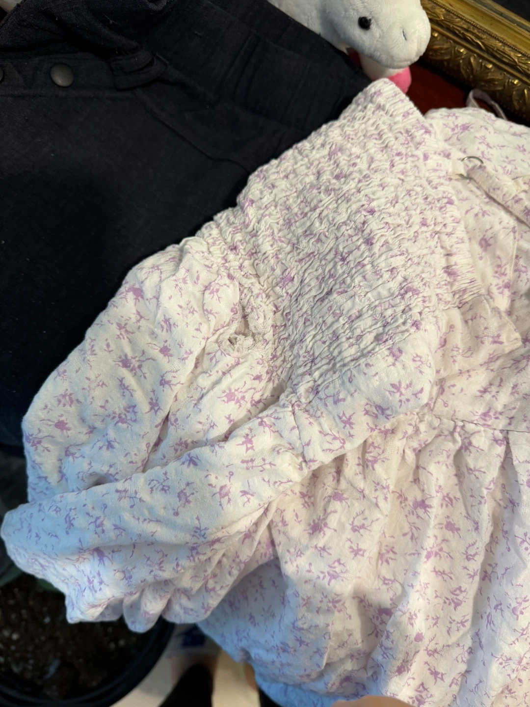 White Floral Smocked Dress🧡 - photo 2
