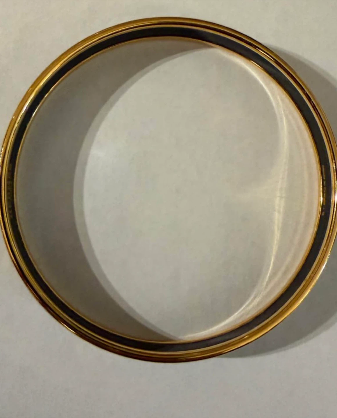 Hermès Paris Enamel & Gold Bangle Bracelet
