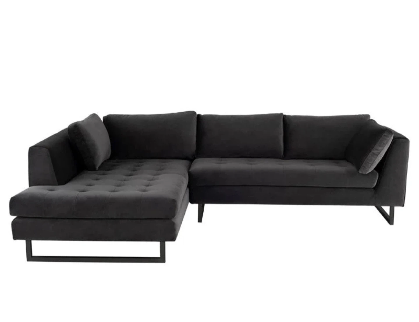 Dark Gray Sectional Sofa with Chaise