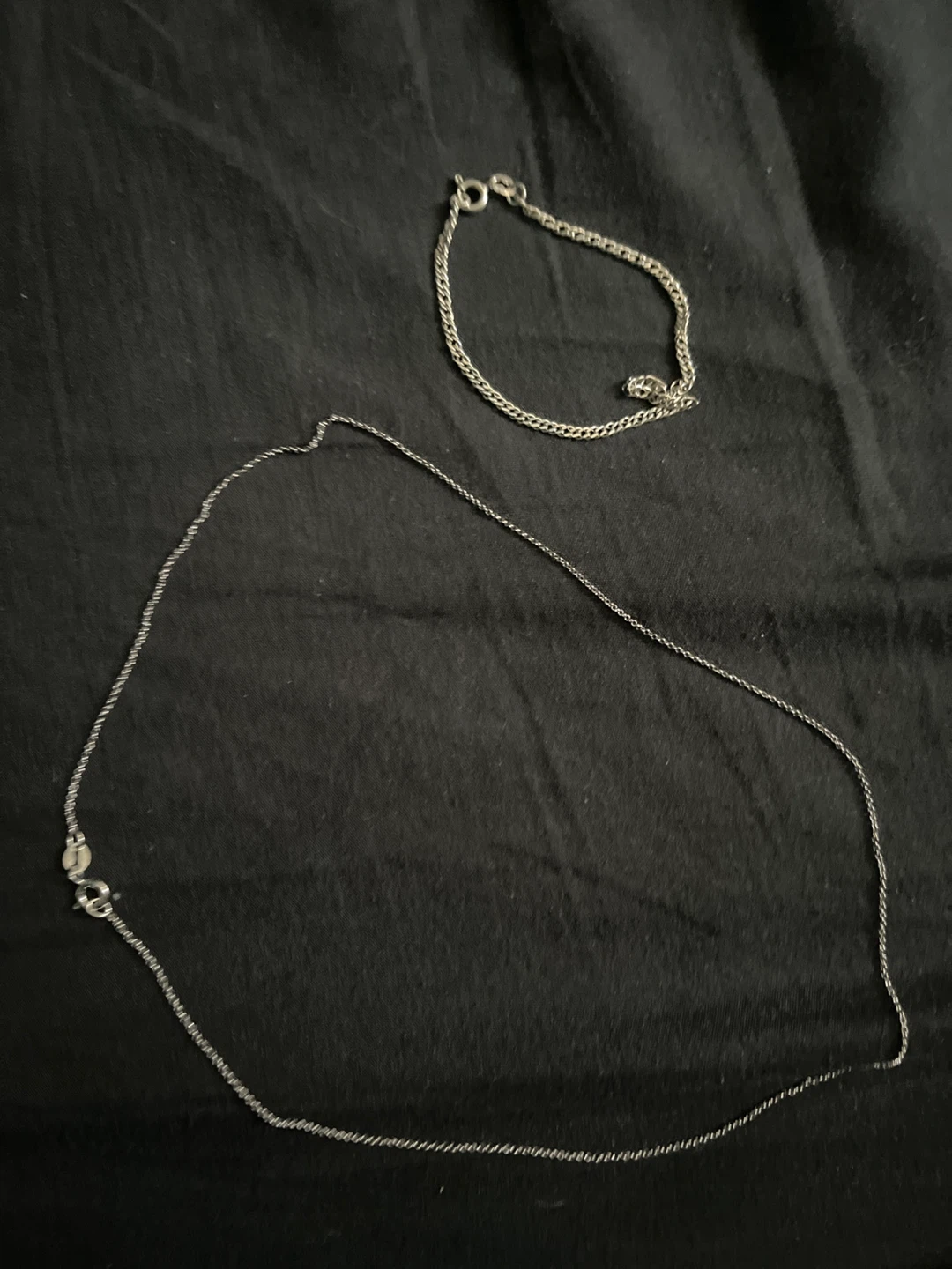 Real Silver Chain Necklace and Bracelet Set - photo 3
