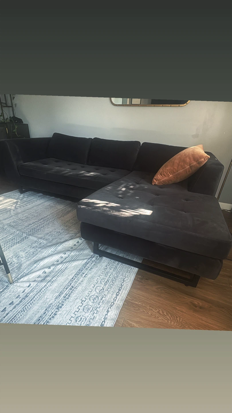 Dark Gray Sectional Sofa with Chaise - photo 3