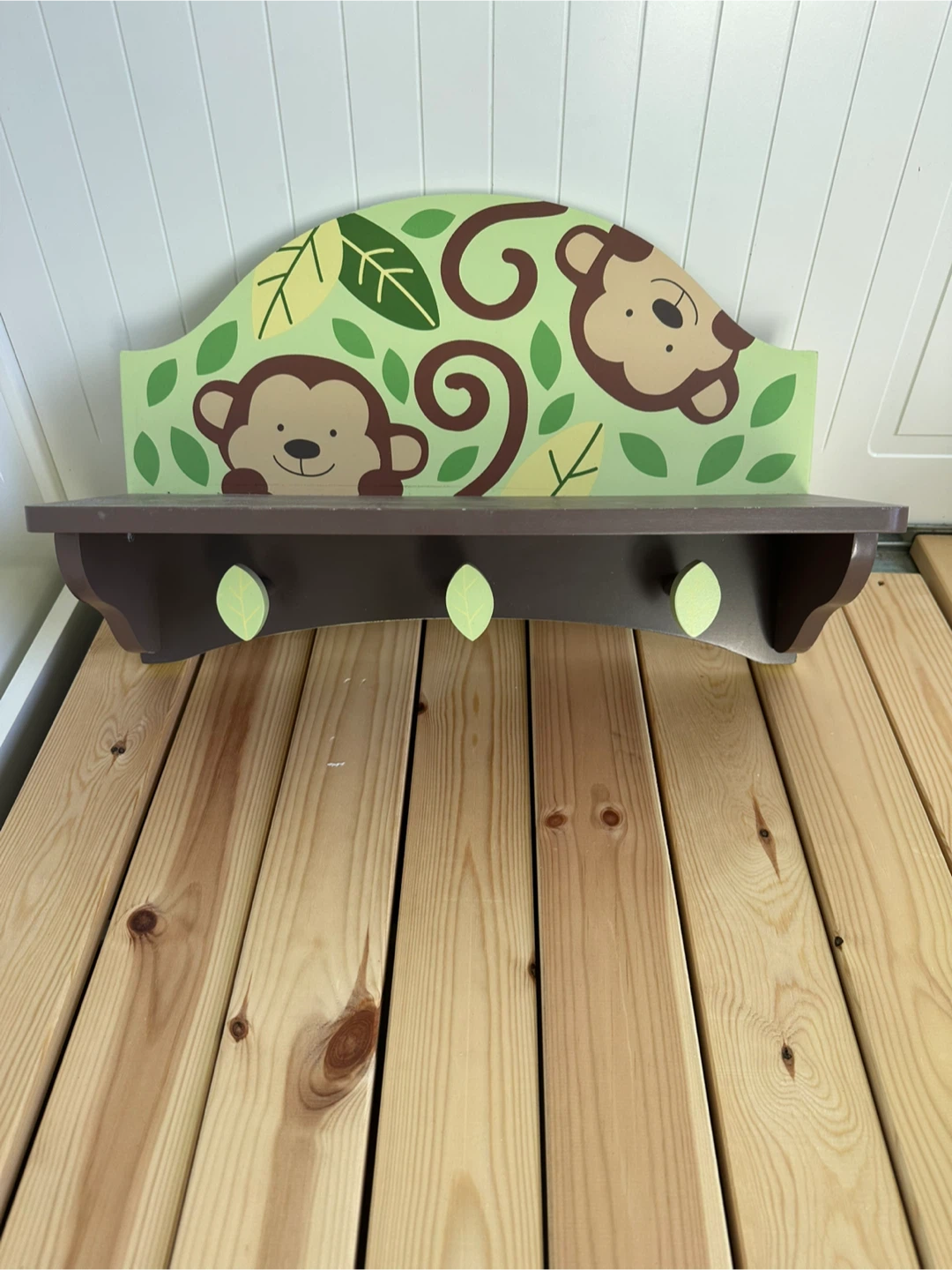 Monkey Themed Shelf with Hooks