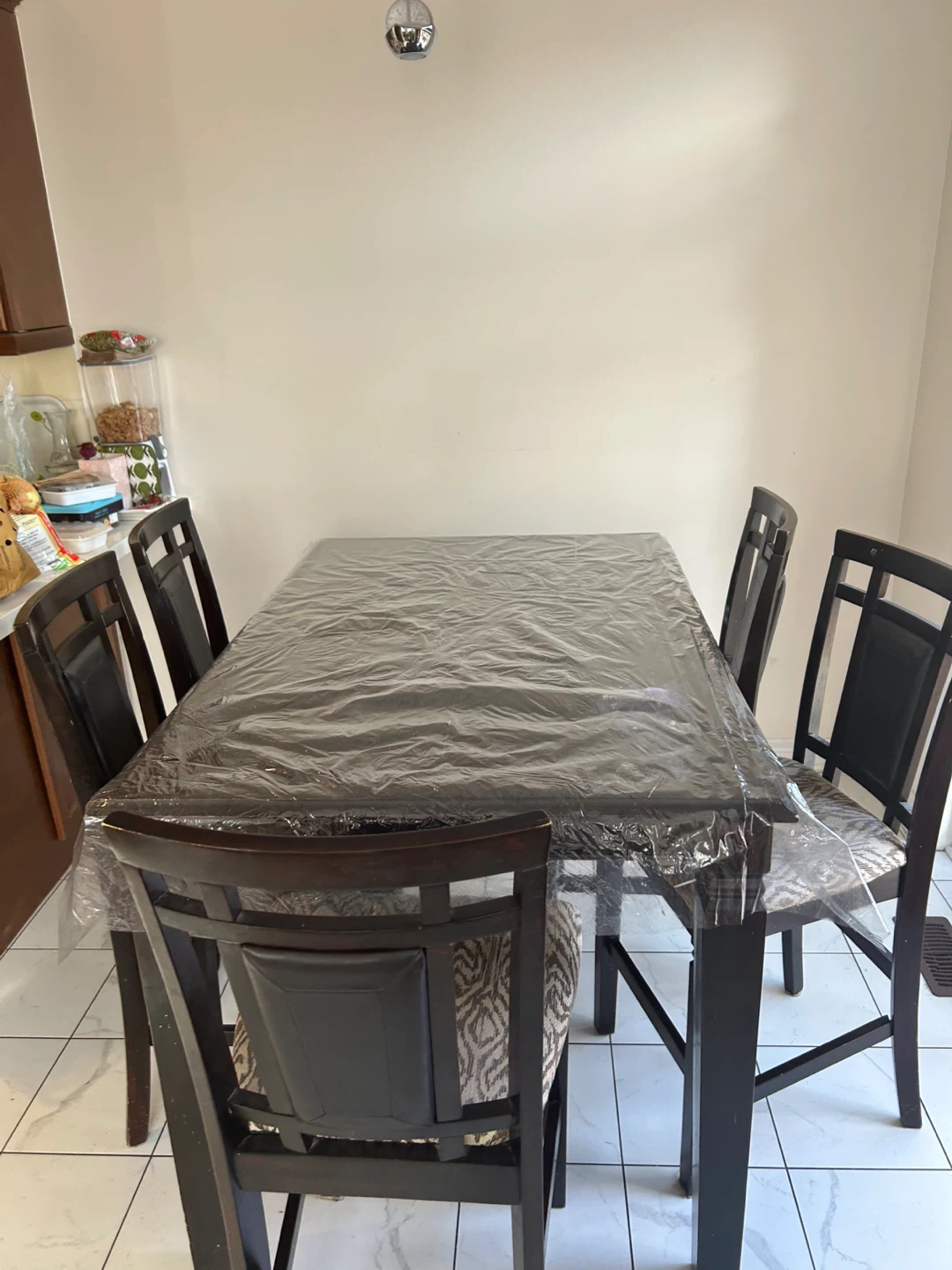 Dark Wood Dining Table with 8 Chairs