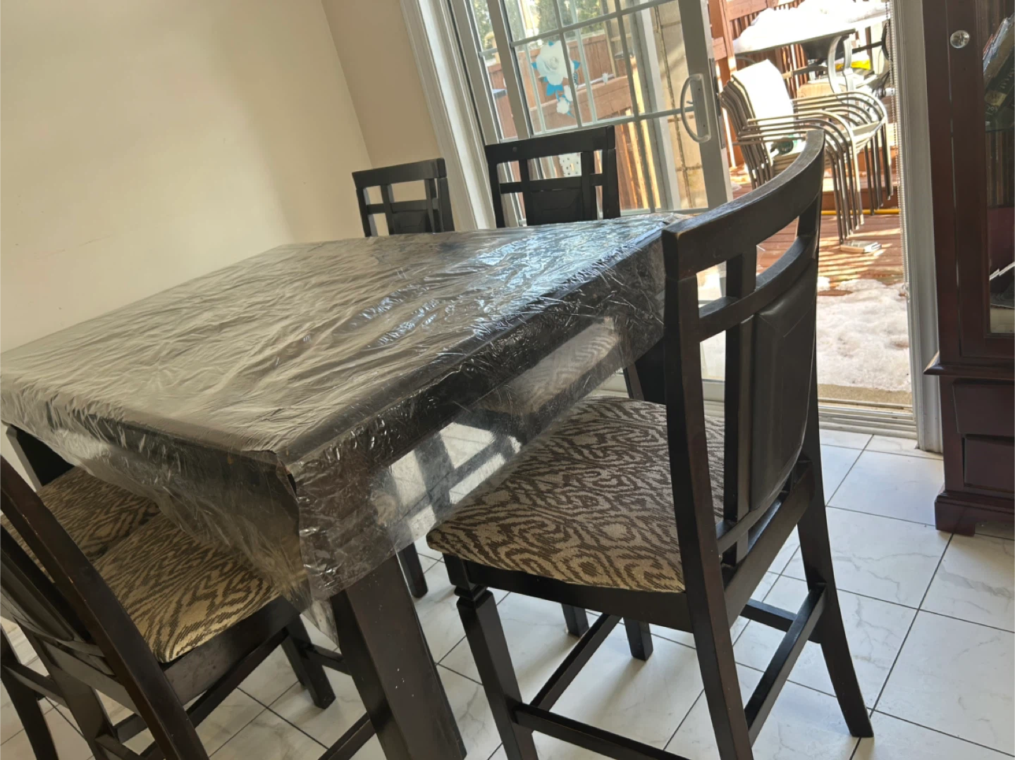 Dark Wood Dining Table with 8 Chairs - photo 3