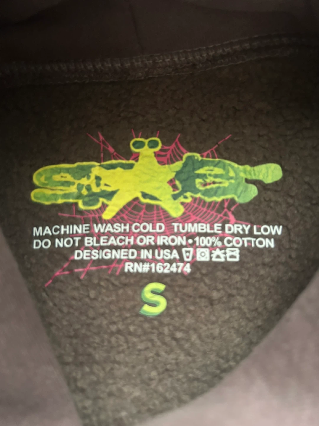 Sp5der Hoodie Slate Grey Size S - photo 3