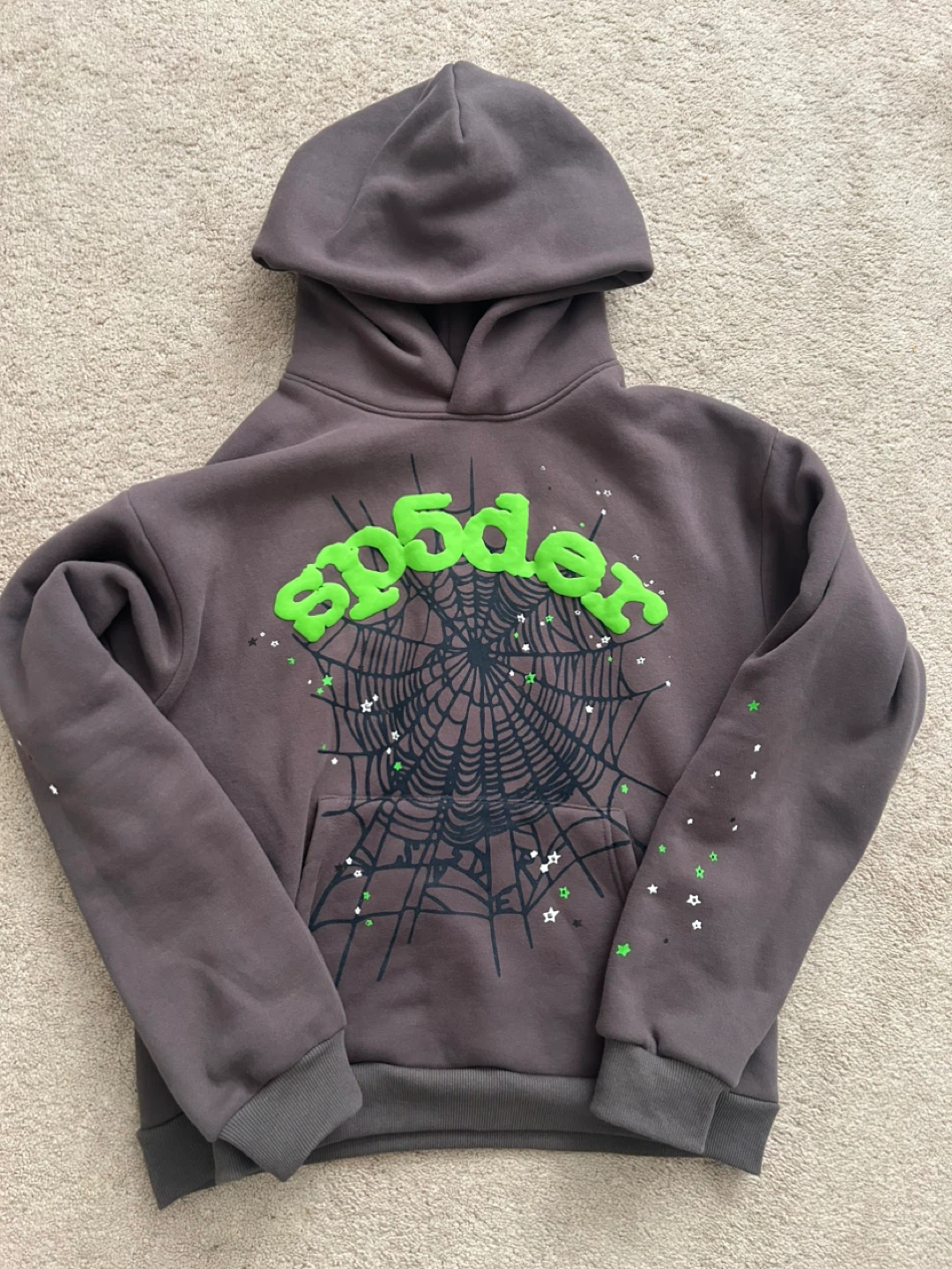 Sp5der Hoodie Slate Grey Size S
