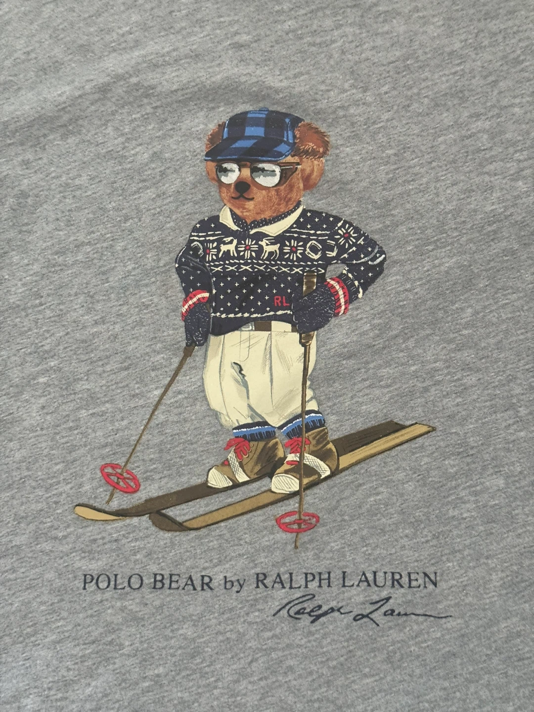 Authentic Polo Ralph Lauren Polo Ski Bear T-Shirt Grey Size L - photo 2