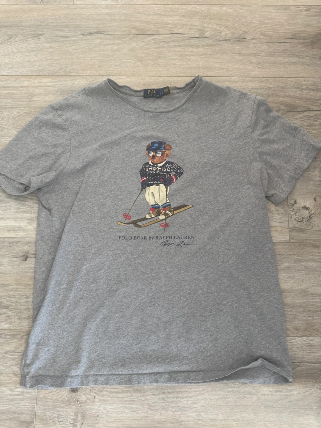Authentic Polo Ralph Lauren Polo Ski Bear T-Shirt Grey Size L