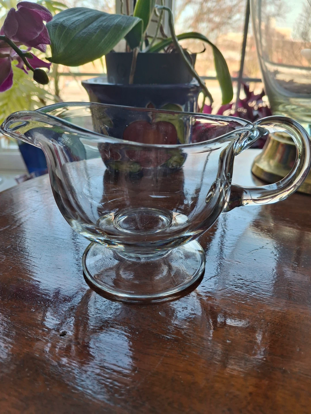 Clear glass gravy boat - photo 3