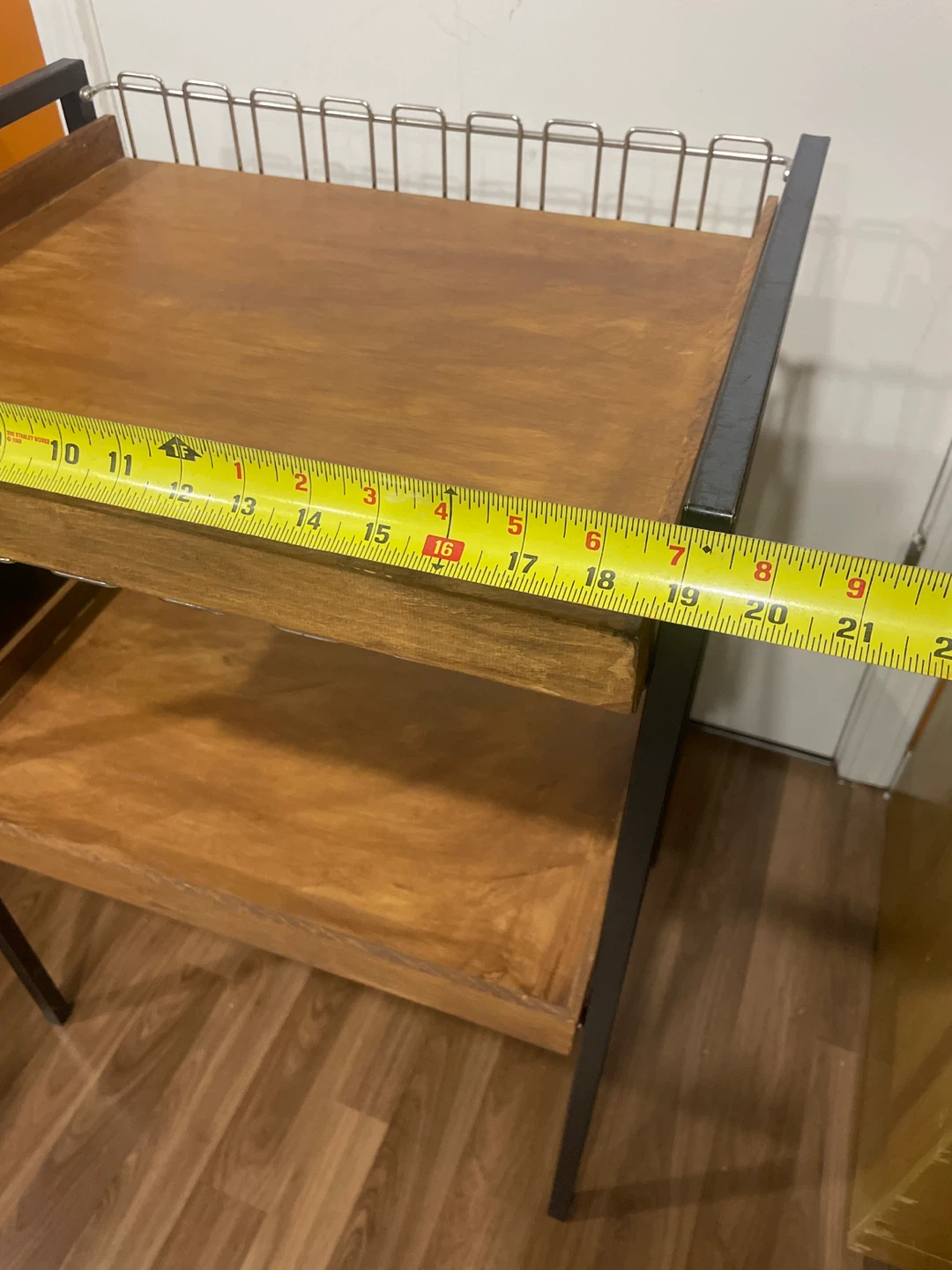 🧡Vintage 2-Tier Wood and Metal  Cart - photo 3