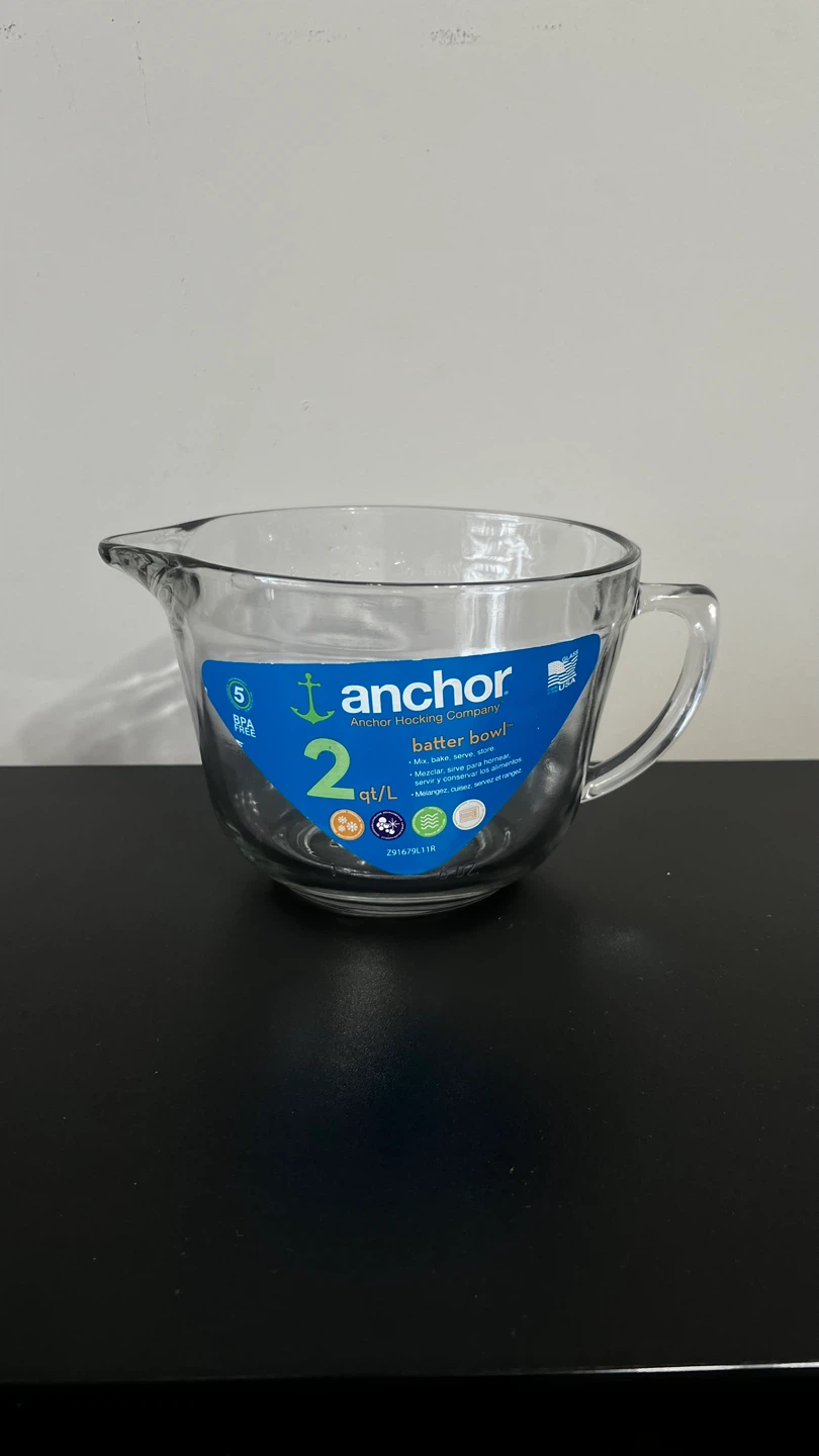 Anchor Hocking 2 Qt Glass Batter Bowl