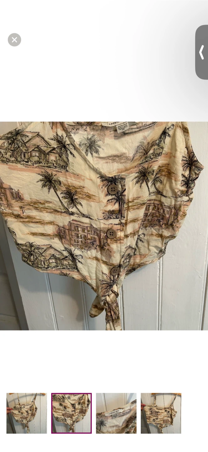 American Eagle Tropical Print Tie-Front Tank Top XS - photo 2