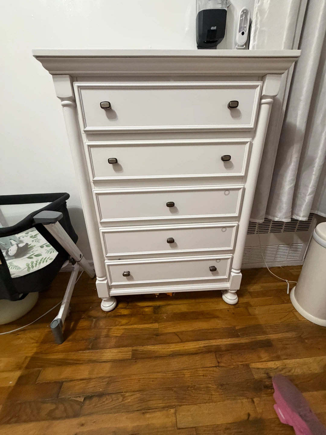White 5-Drawer Dresser