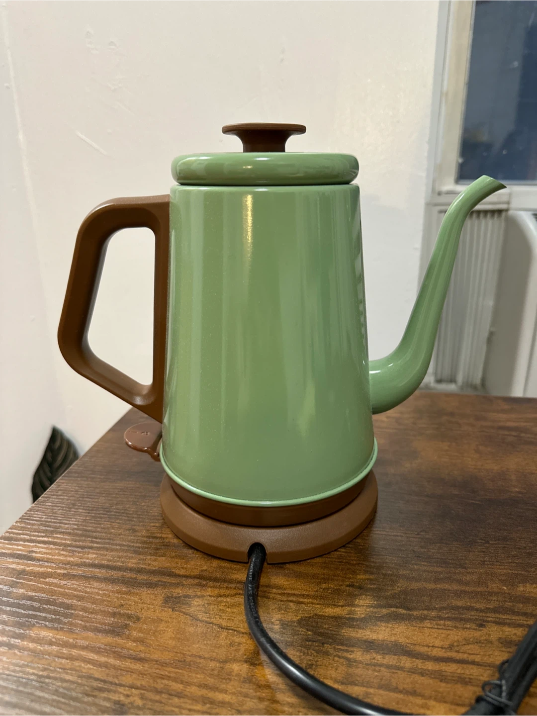 Electric Gooseneck Kettle in Sage Green/Brown - photo 4