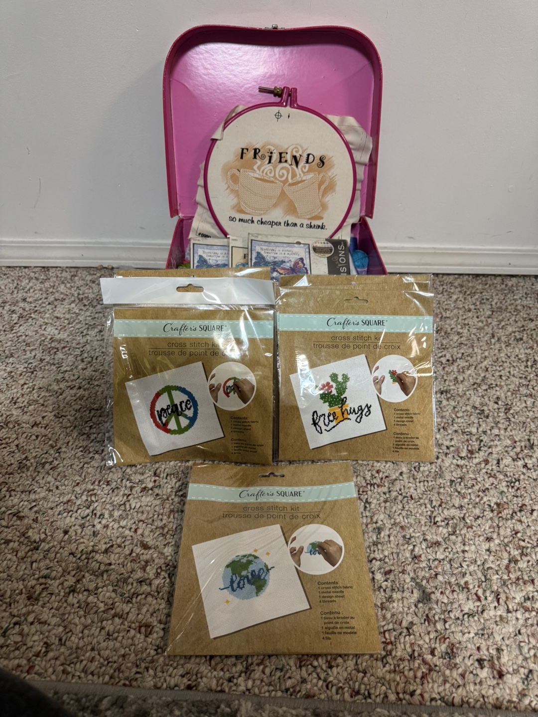 Assorted Craft Supplies - Pens, Embroidery Floss, and Kits