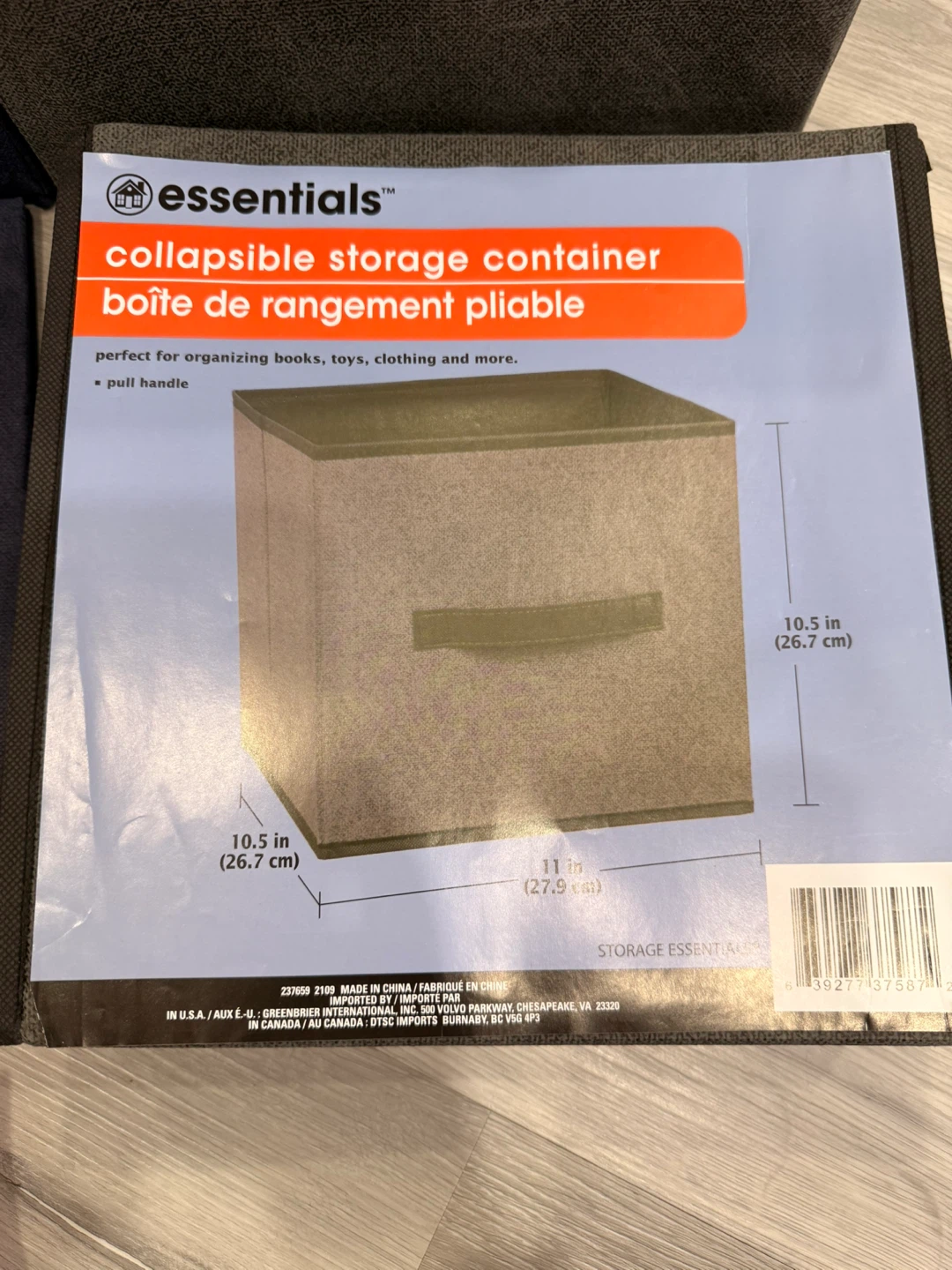 Essentials Collapsible Storage Cube Container