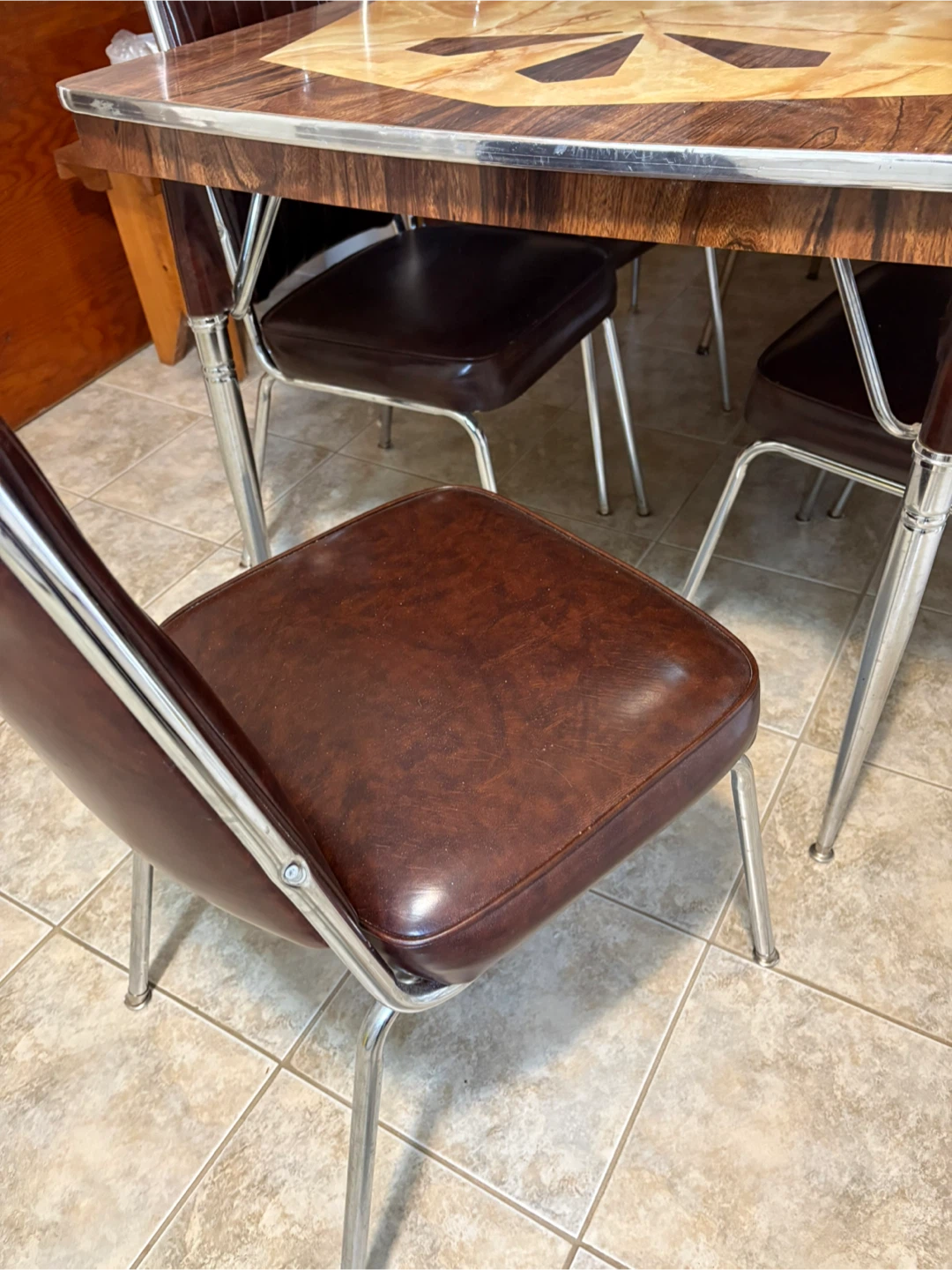 Vintage Dining Table with Faux Marble Top - photo 2