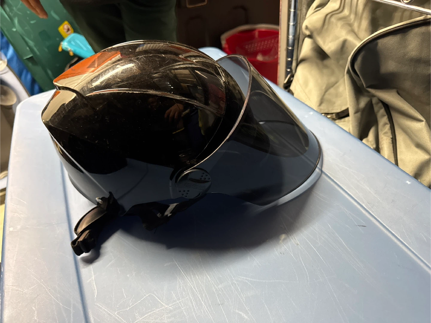 GSB Black Motorcycle Helmet with Tinted Visor - photo 3