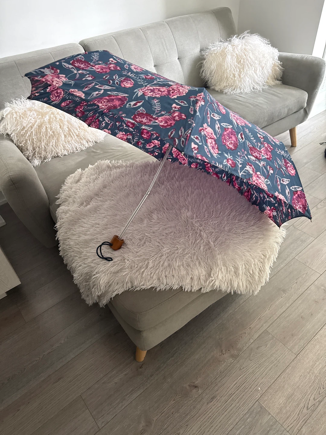 Floral Print Compact Umbrella