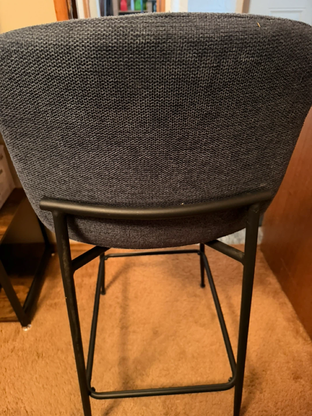 Set of 2 Blue Fabric counter  Stools - photo 2