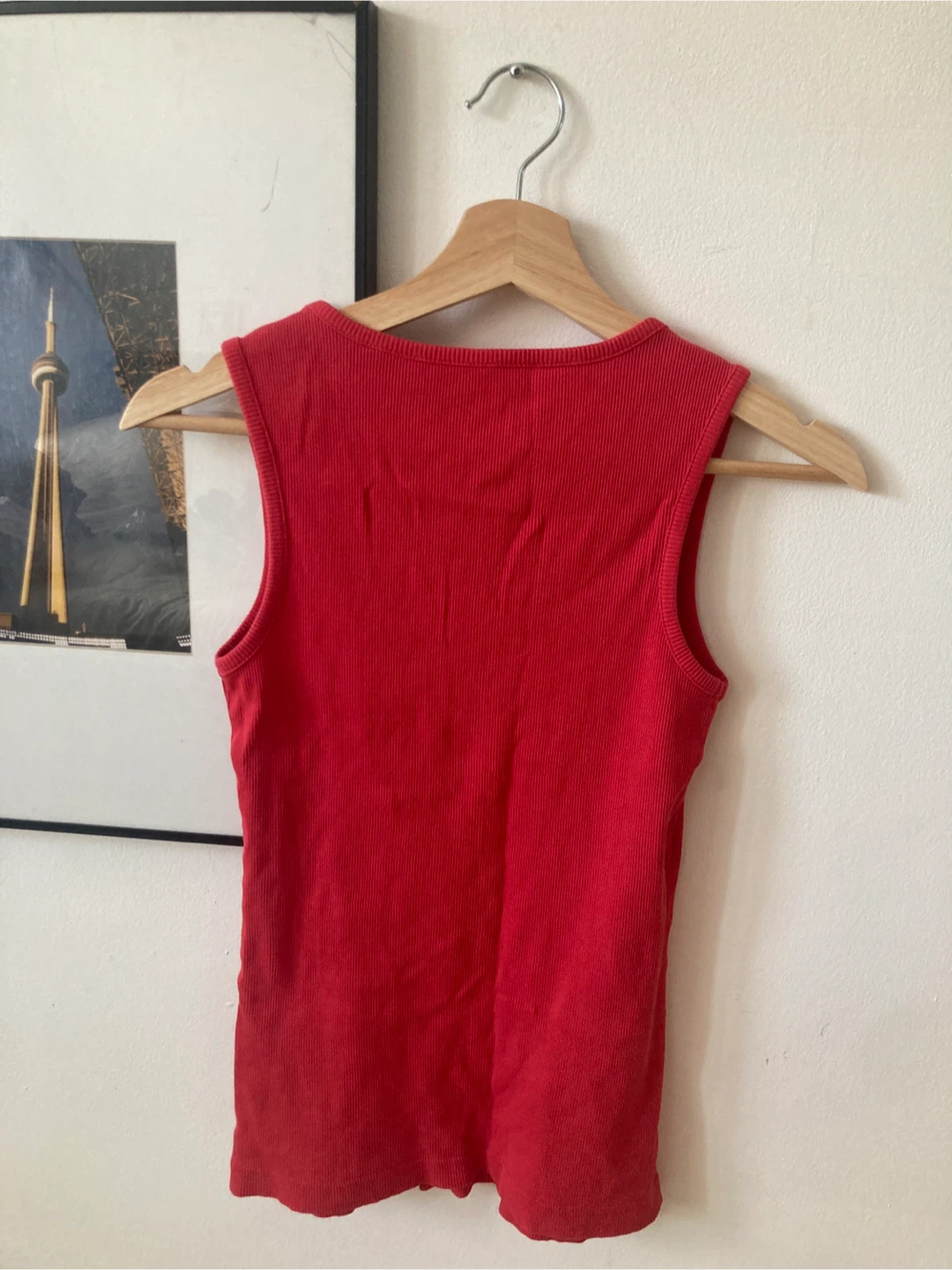 y2k Red Ribbed Tank Top - XS - photo 3