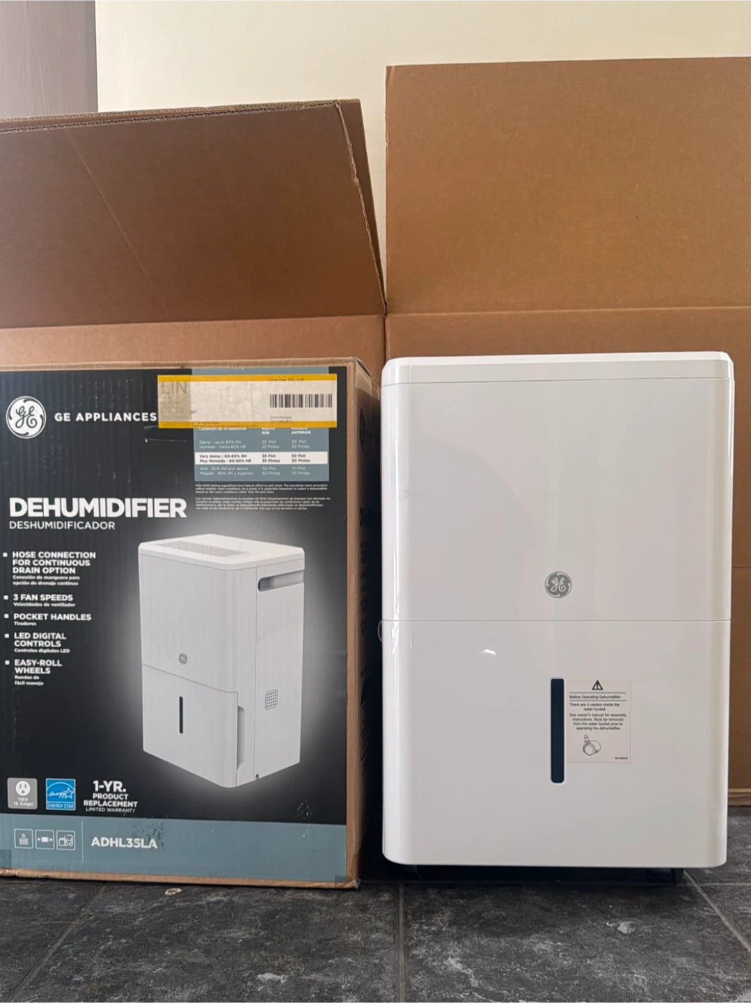 GE Appliances Dehumidifier ADHL35LA - photo 2