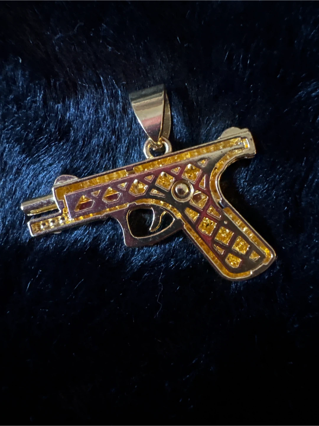 Gold Gun Pendant with Crystals - photo 2