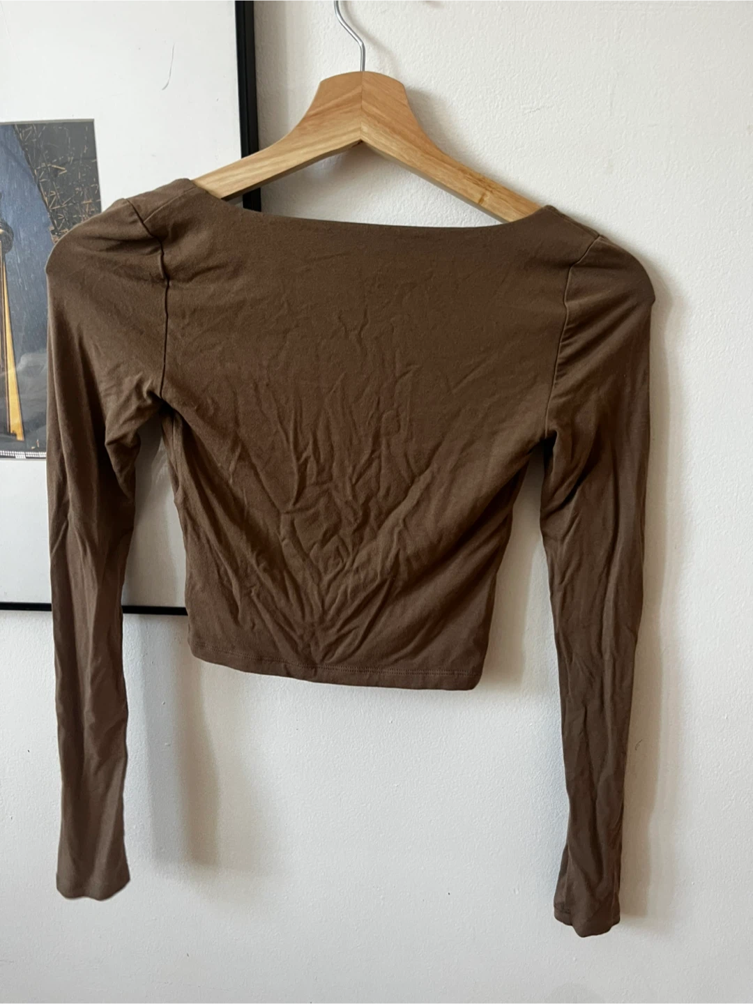 Wilfred Free Brown Long Sleeve Crop Top - photo 3