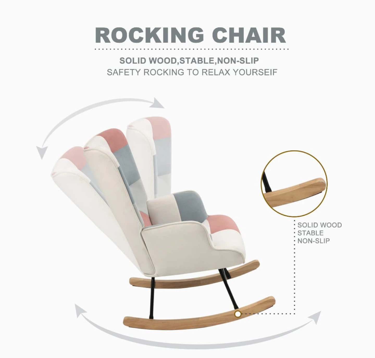 Brand New KGPOK Retro Rocking Chair(Pink)