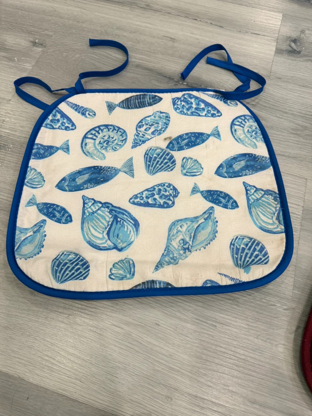 Chair Cushion with Seashell Design