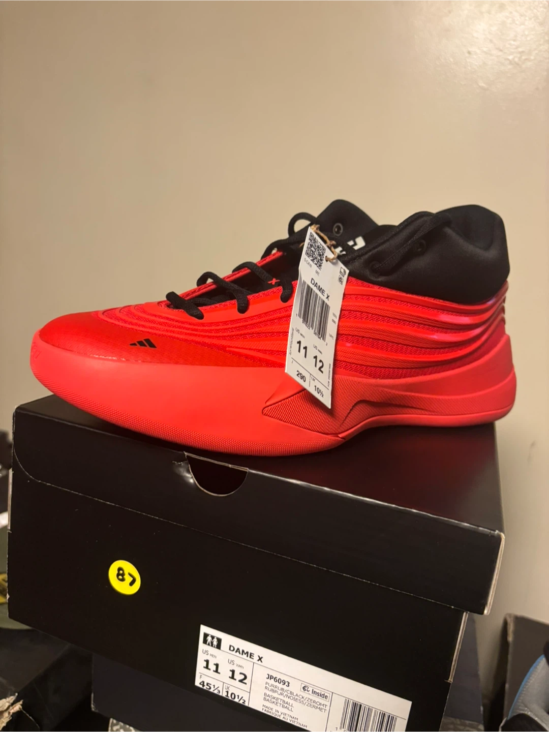 Adidas Dame X Basketball Shoes - Red/Black - Size 11