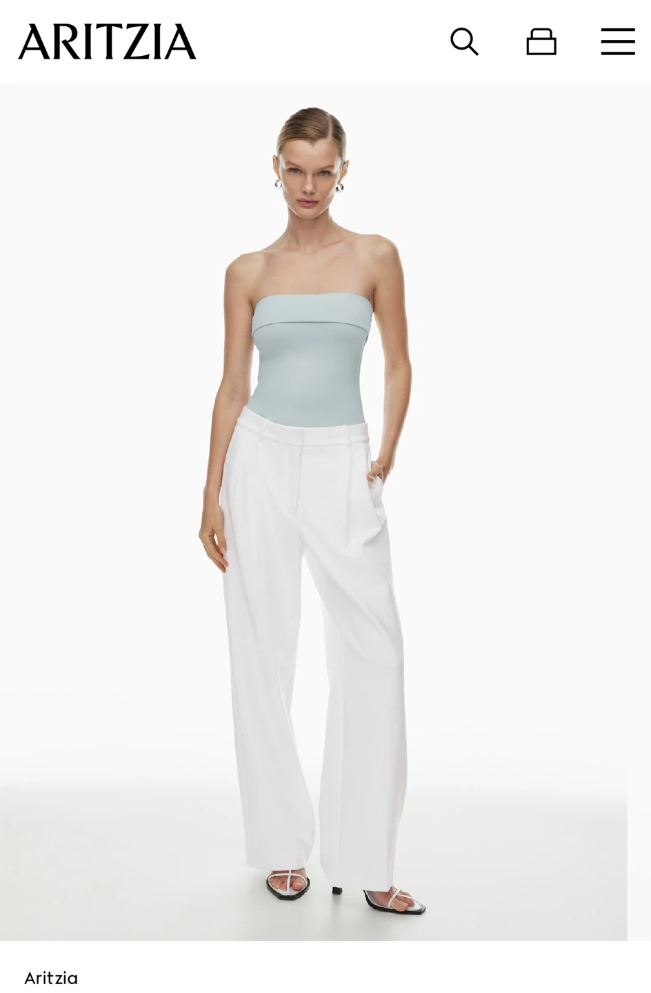 Aritzia Light Blue Bandeau Top