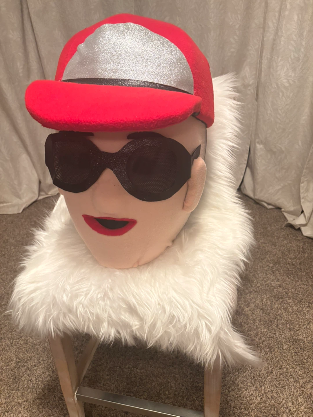 Custom Bad Bunny Plush Head Mask - photo 2