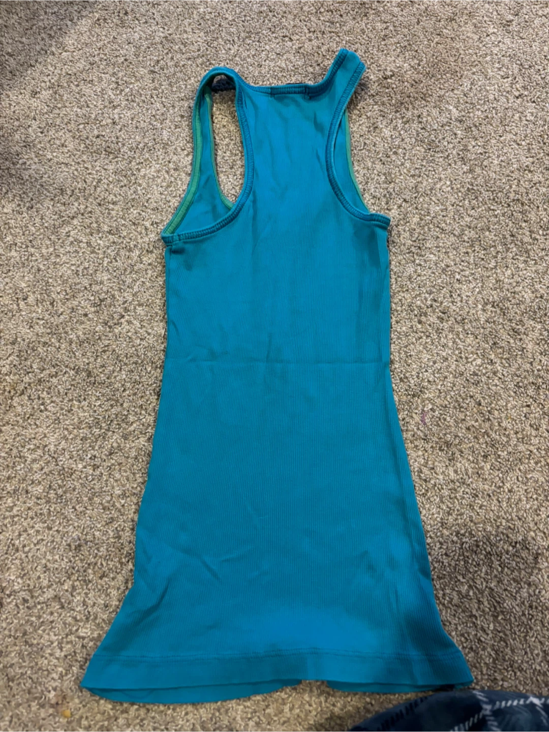 Teal Ribbed Racerback Tank Top - photo 3