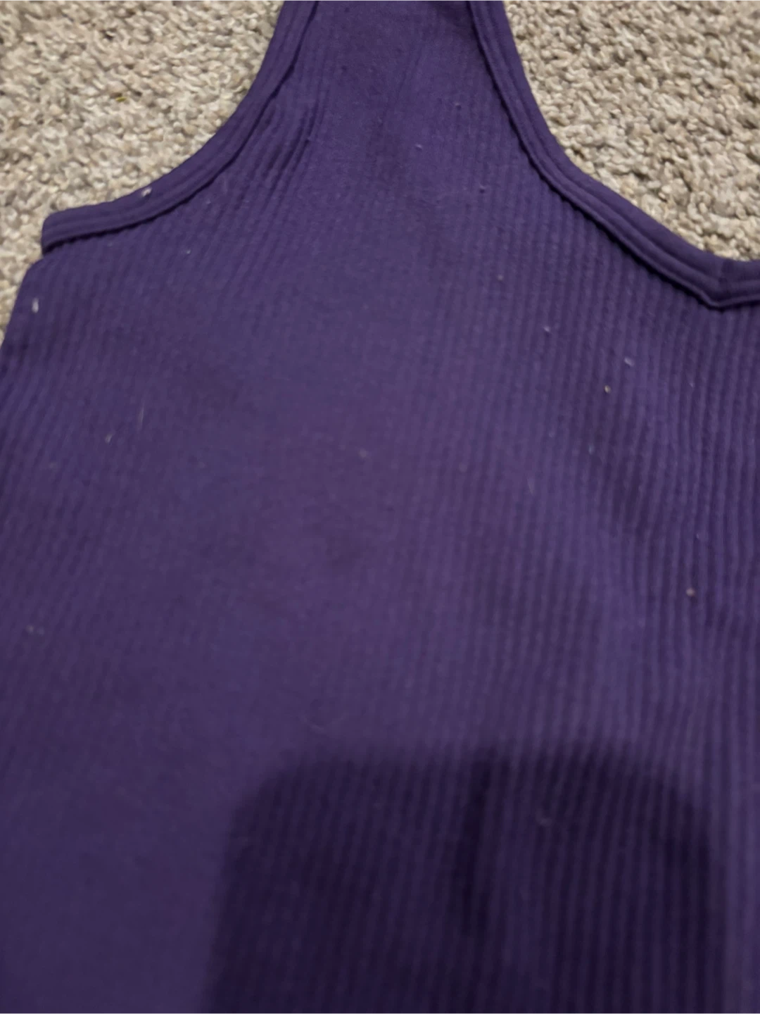 Purple Ribbed Cropped Tank Top - photo 2