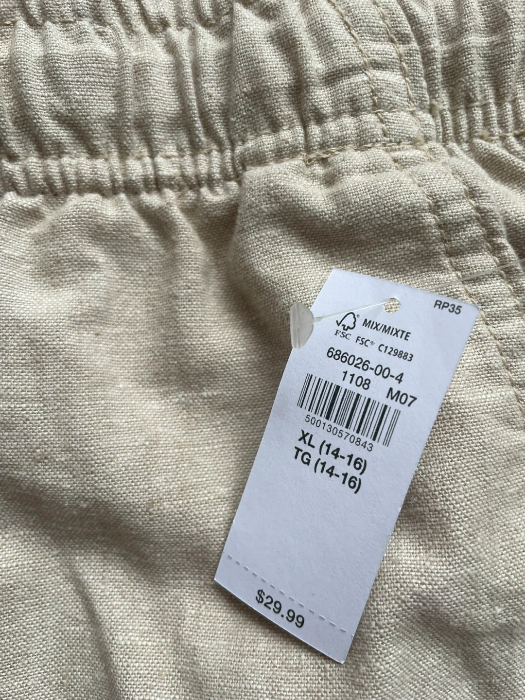 Old Navy Linen Blend Shorts XL (14-16) - photo 2