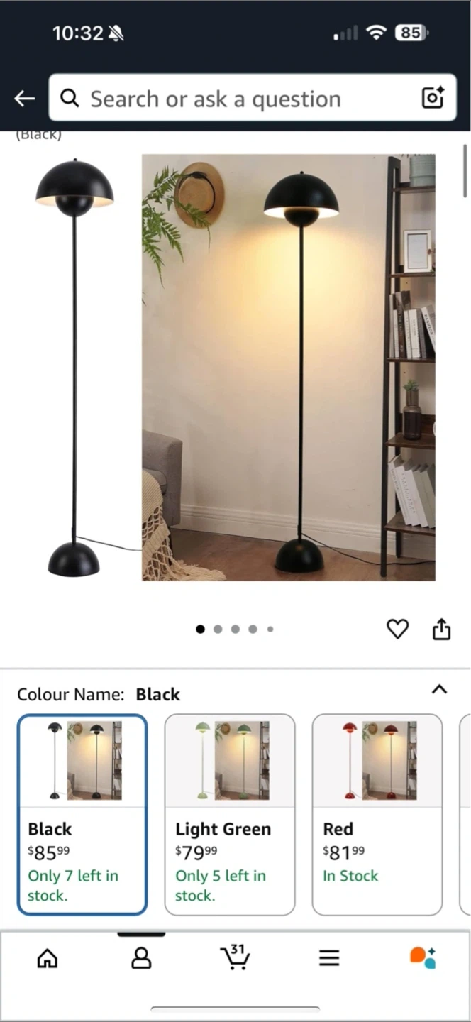 LUSTORM 1 Black Standing Floor Lamp - photo 2
