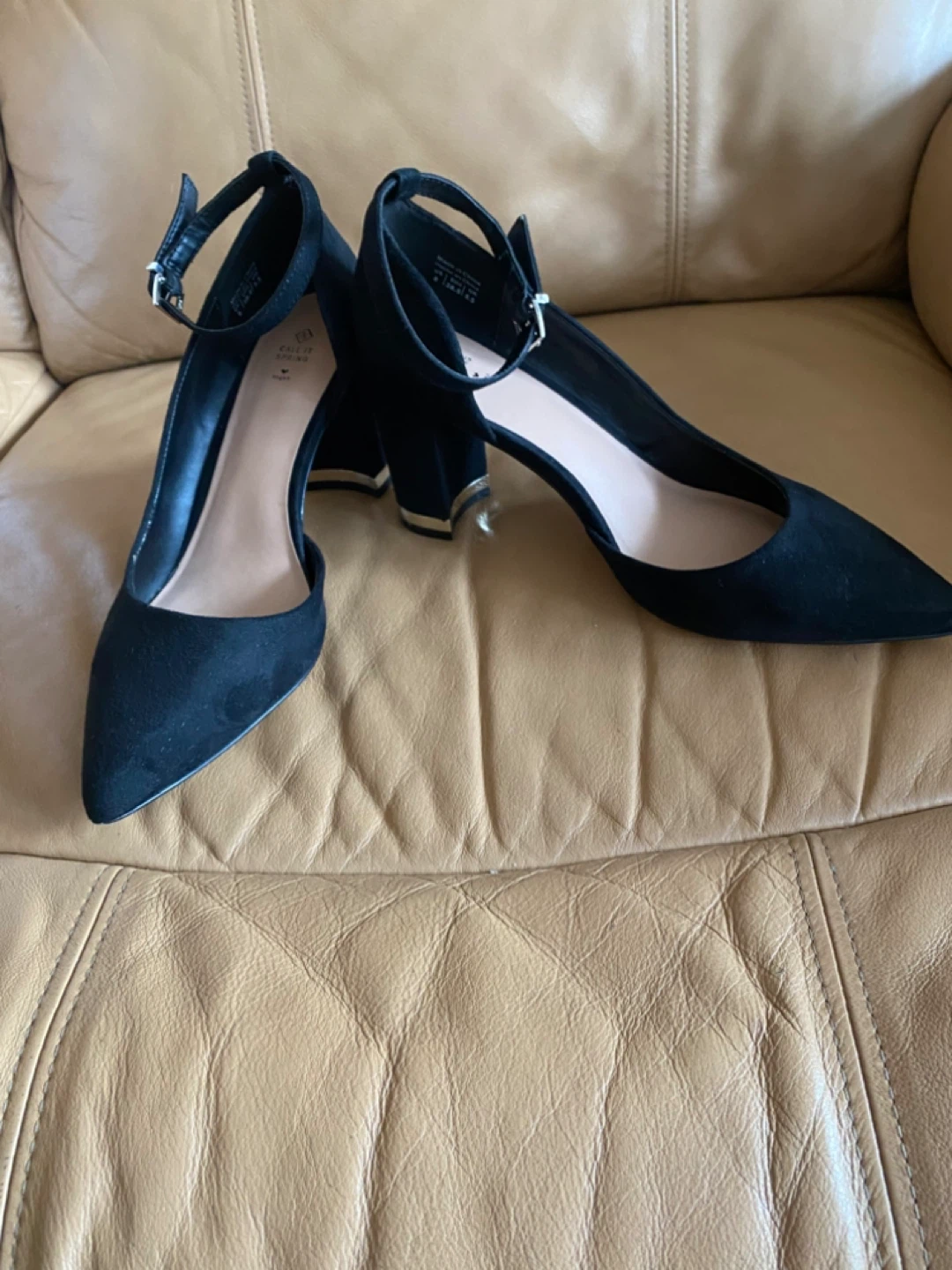 Call It Spring Black Suede Block Heel Pumps - photo 2