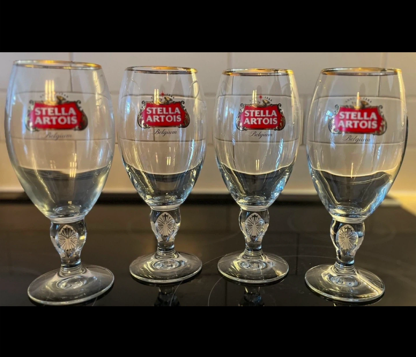 Set of 4 Stella Artois Beer Glasses