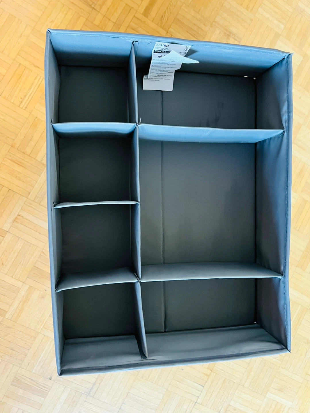Grey Fabric Storage Organizer with Dividers