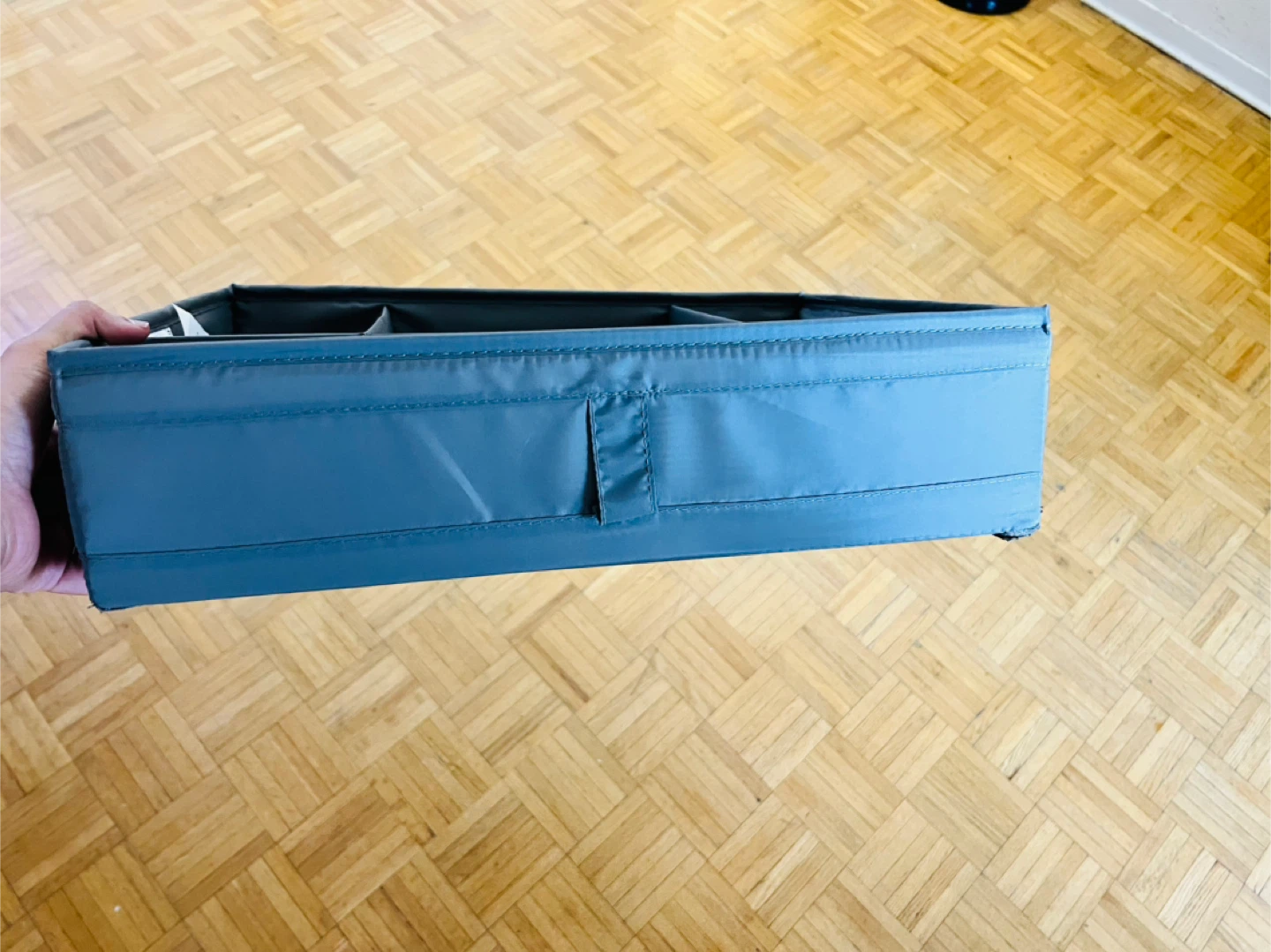 Grey Fabric Storage Organizer with Dividers - photo 2