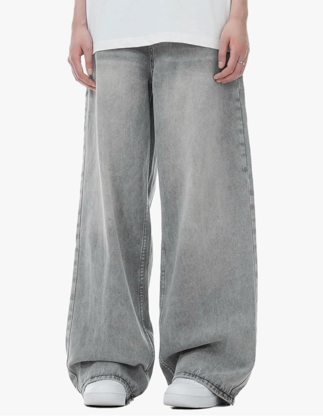 Light Grey Wide Leg Jeans